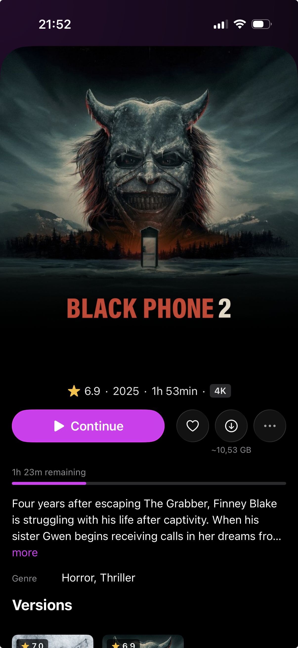 Flimra Movie Details on iPhone